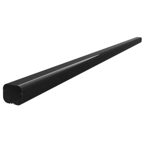 TS leidinggoot 2mtr T72-EXC zwart (RAL9005) (72x64mm)