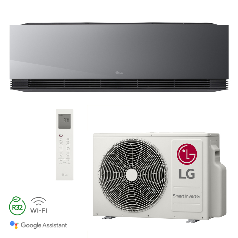 AA09SP LG ARTCOOL AI AIR Mirror SET Zwart 2,5kW